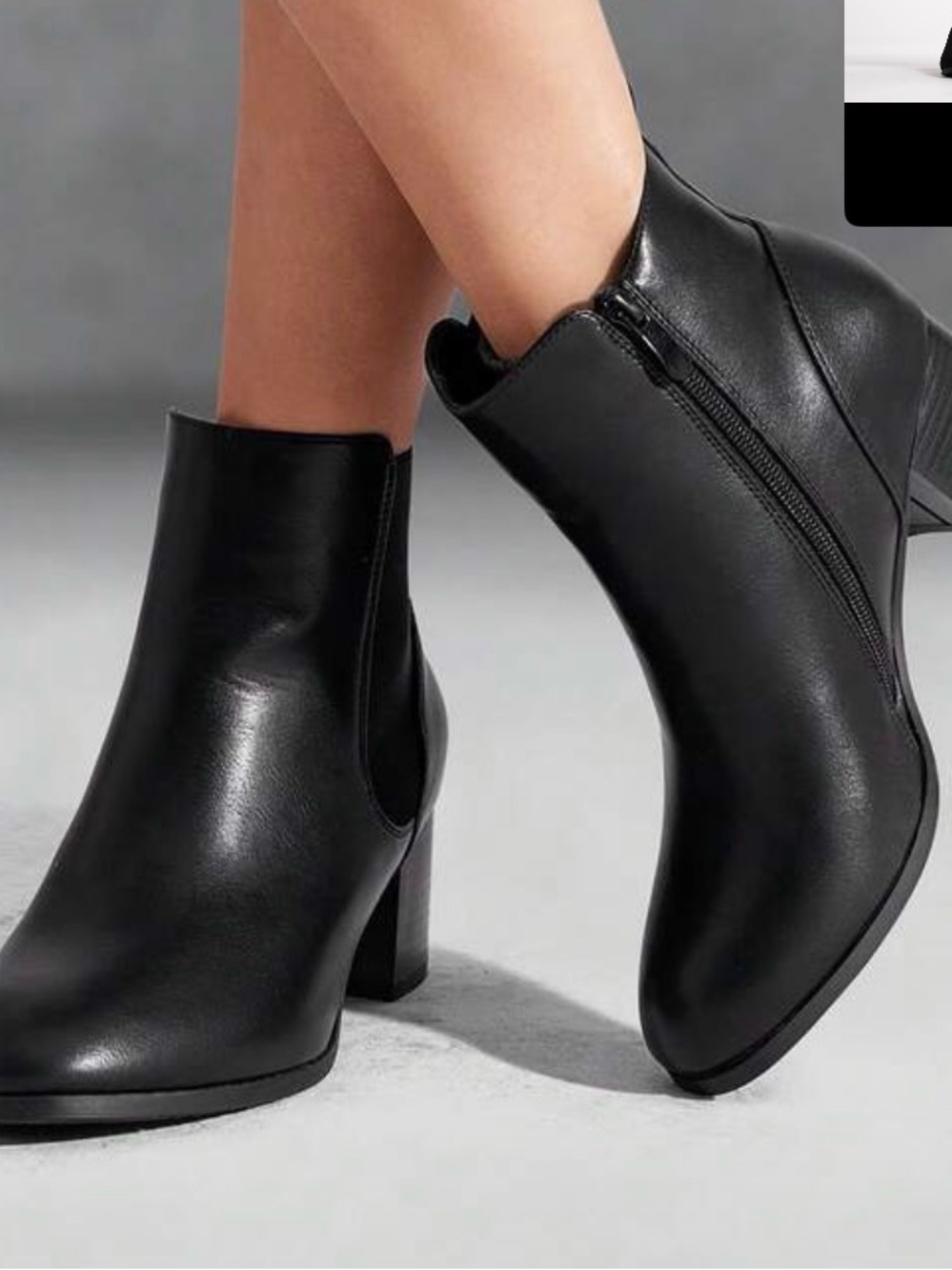 Classic Black Leather Ankle Boots - Women